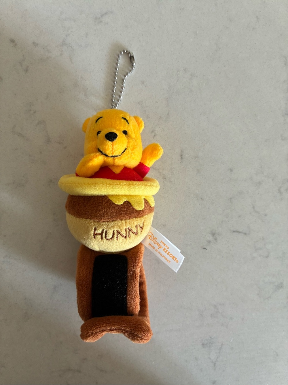 Tokyo Disney Resort Winnie-the-Pooh "Honey is Yummy" plush keychain wrap band